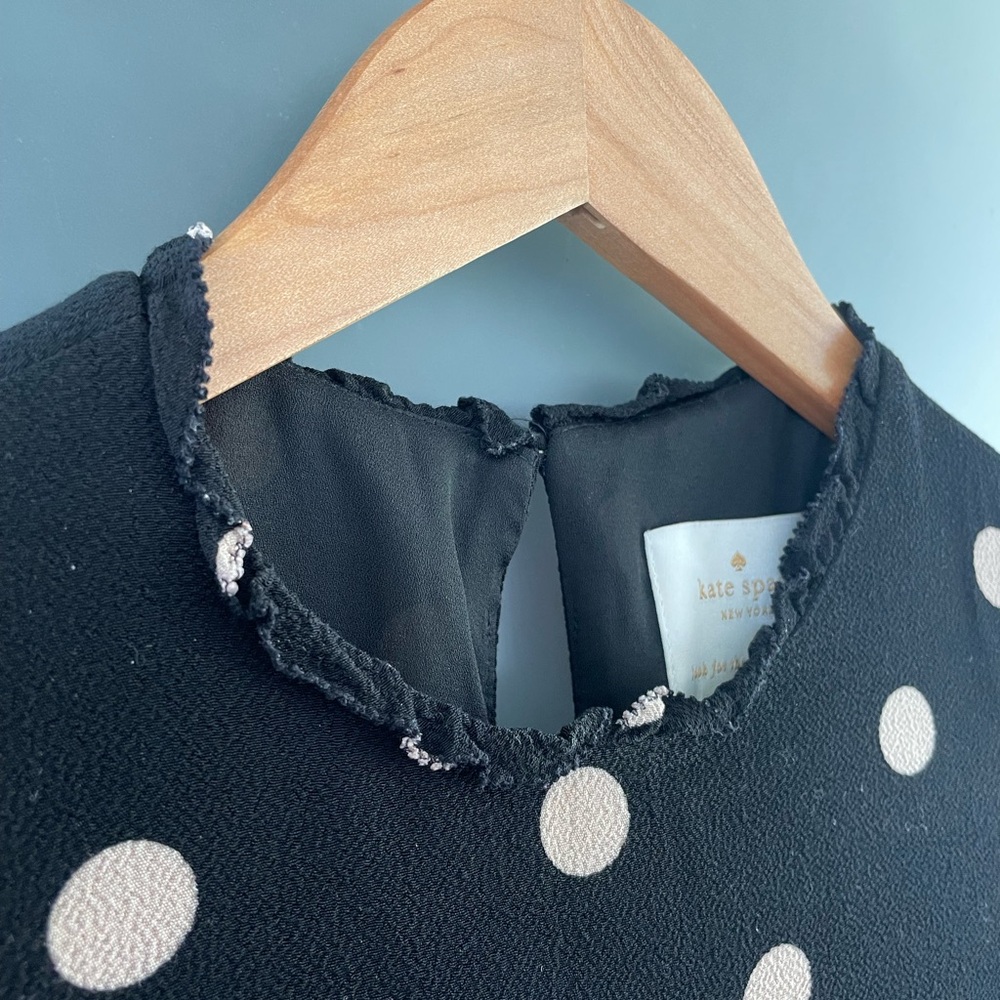 Kate Spade New York Black Pink Polka Dot Mini Dress Size 00 - Picture 6 of 6